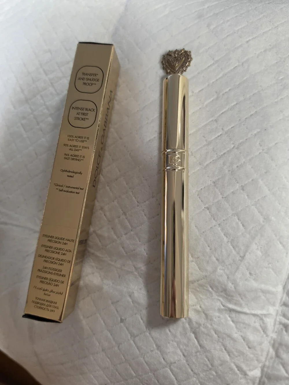 NIB Dolce & Gabbana Gold Everink Liquid Eyeliner Pen - 01 Total Black